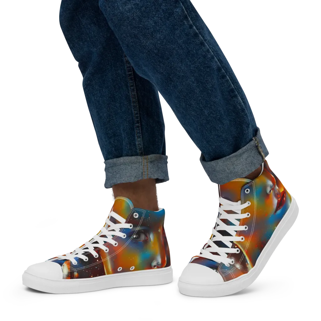 Celestial Vogue on Men's High Top Canvas Shoes — Left