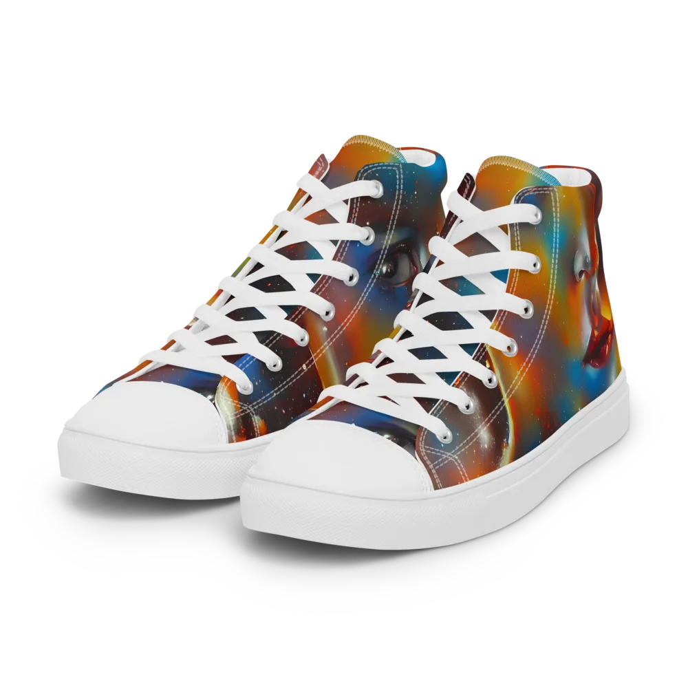 Celestial Vogue on Women's High Top Canvas Shoes — Left Front