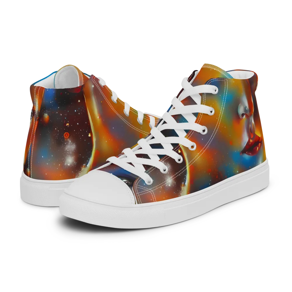 Celestial Vogue on Women's High Top Canvas Shoes — Left