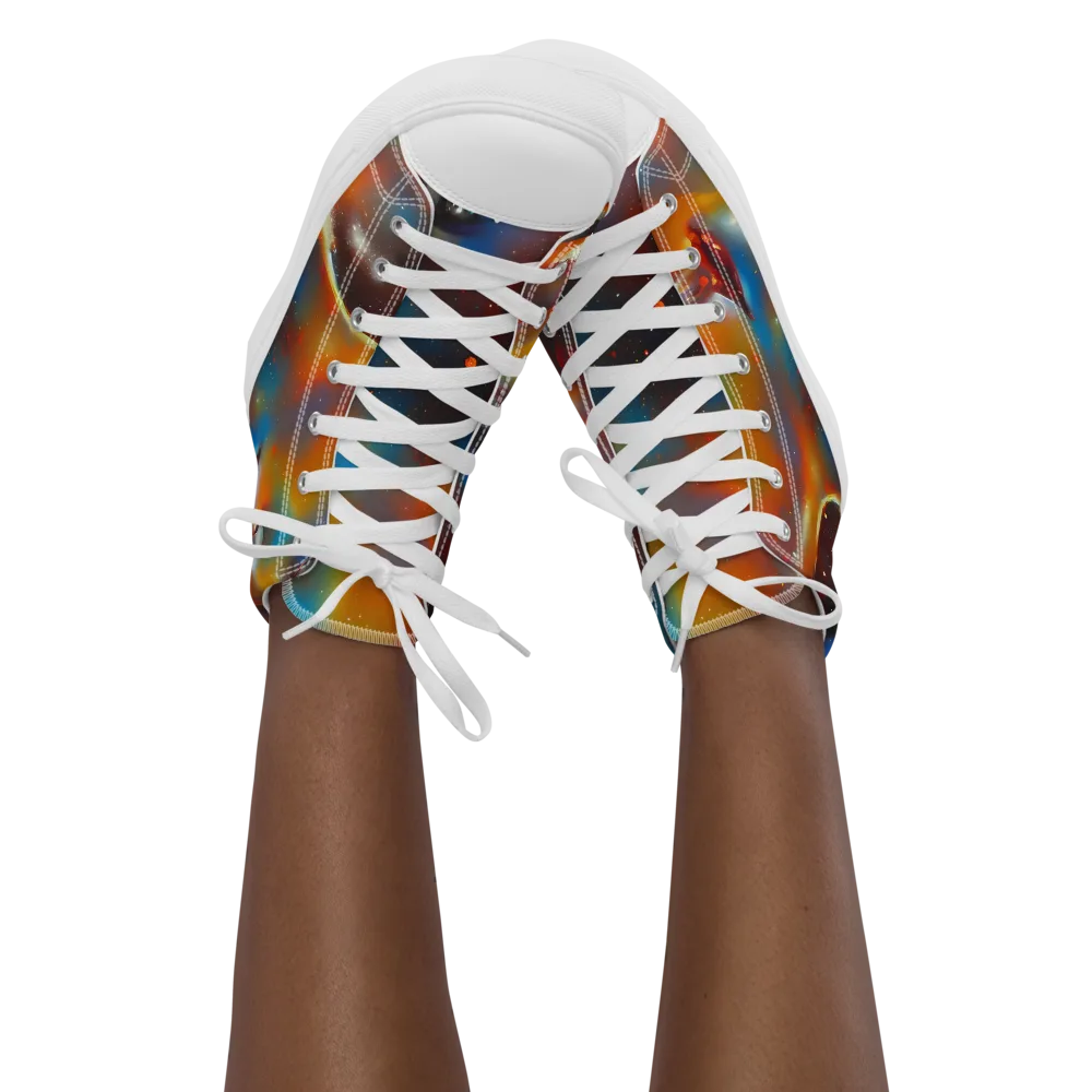 Celestial Vogue on Women's High Top Canvas Shoes — Front