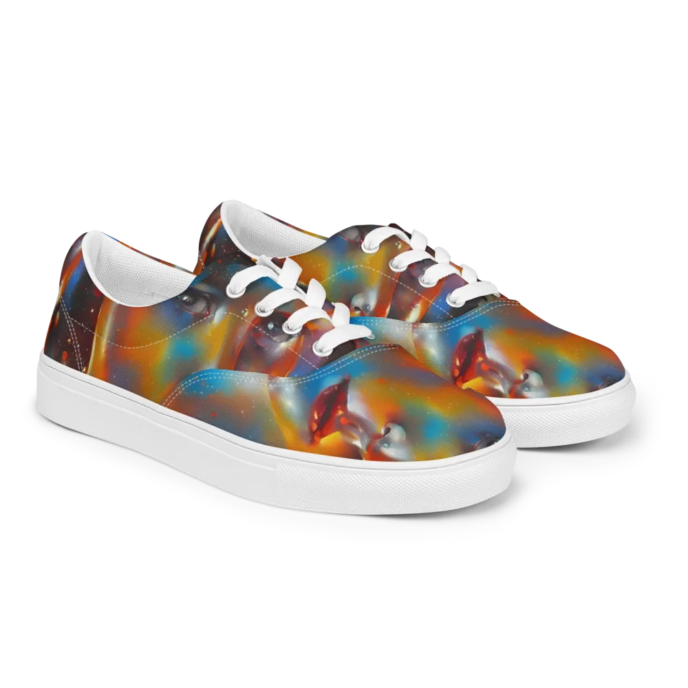 Celestial Vogue on Men's Lace-Up Canvas Shoes — Right Front