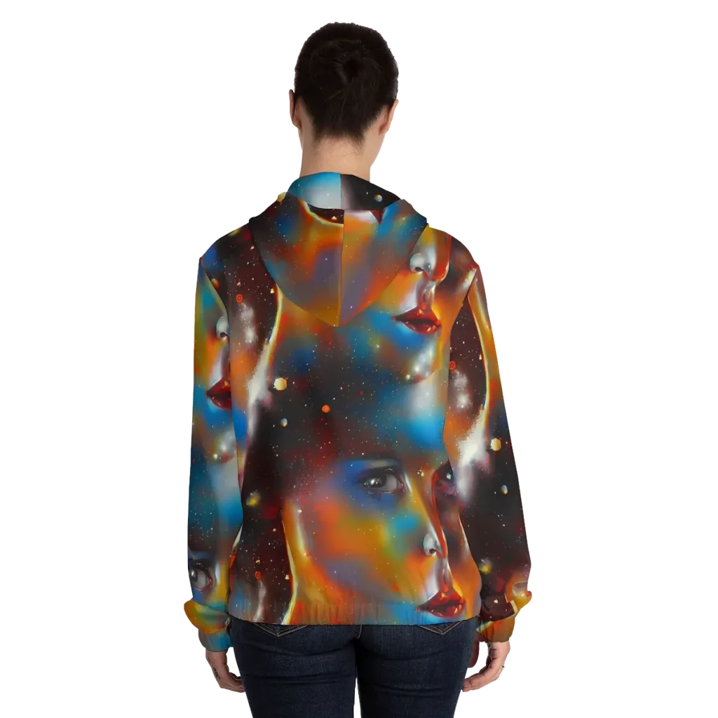 Celestial Vogue on Women's Full-Zip Hoodie — Back On Person