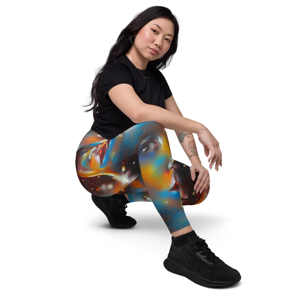 Celestial Vogue on Leggings with Pockets — Right Front