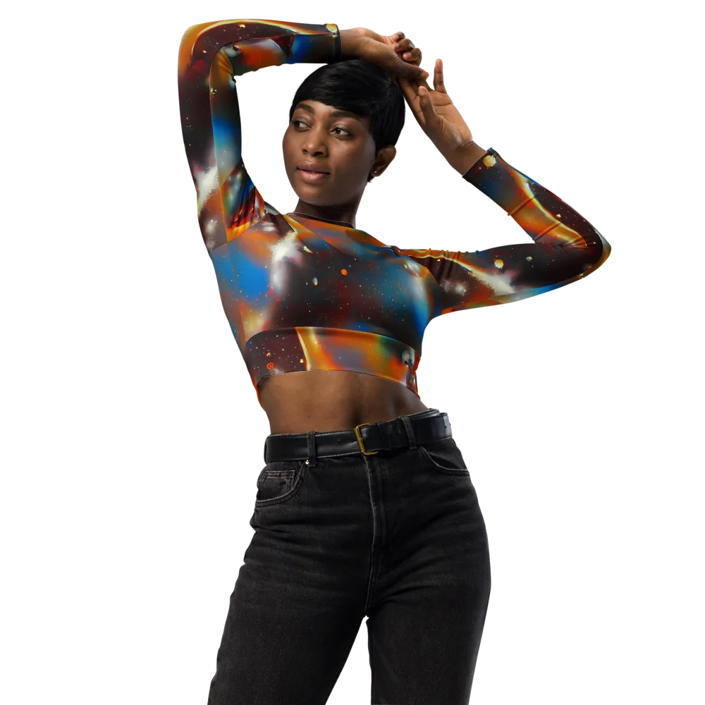Celestial Vogue on Long Sleeve Crop Top — Front