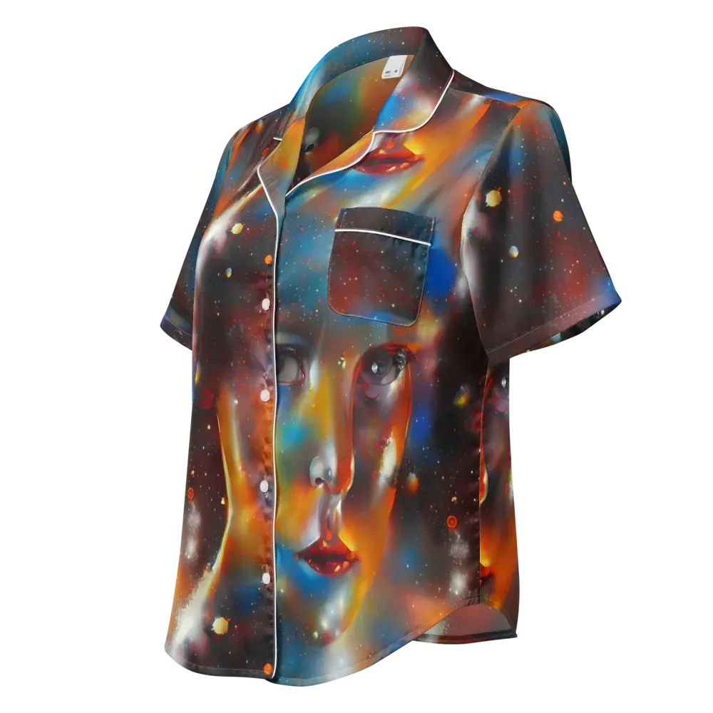 Celestial Vogue on Women's Short Sleeve Pajama Top — Left Front