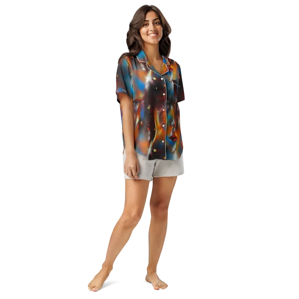 Celestial Vogue on Women's Short Sleeve Pajama Top — Front