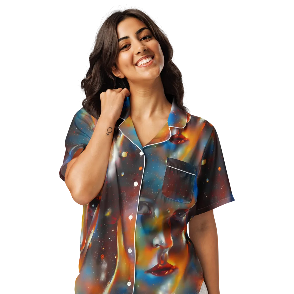 Celestial Vogue on Women's Short Sleeve Pajama Top — Front