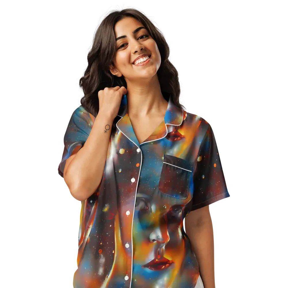 Celestial Vogue on Women's Short Sleeve Pajama Top — Front