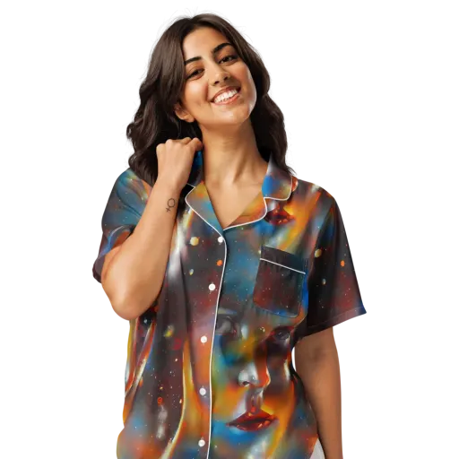 Celestial Vogue on a Women's Short Sleeve Pajama Top