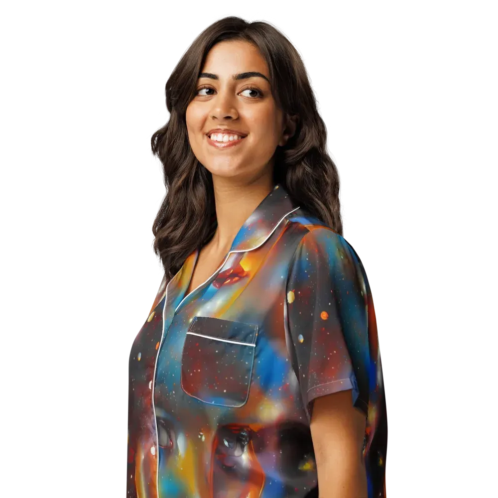 Celestial Vogue on Women's Short Sleeve Pajama Top — Left Front