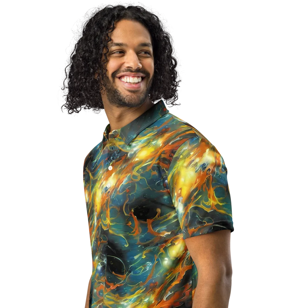Cheng Wallis Whirl on Men's Slim Fit Polo Shirt — Left Front