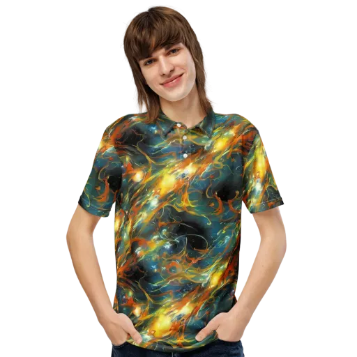 Cheng Wallis Whirl on a Men's Slim Fit Polo Shirt