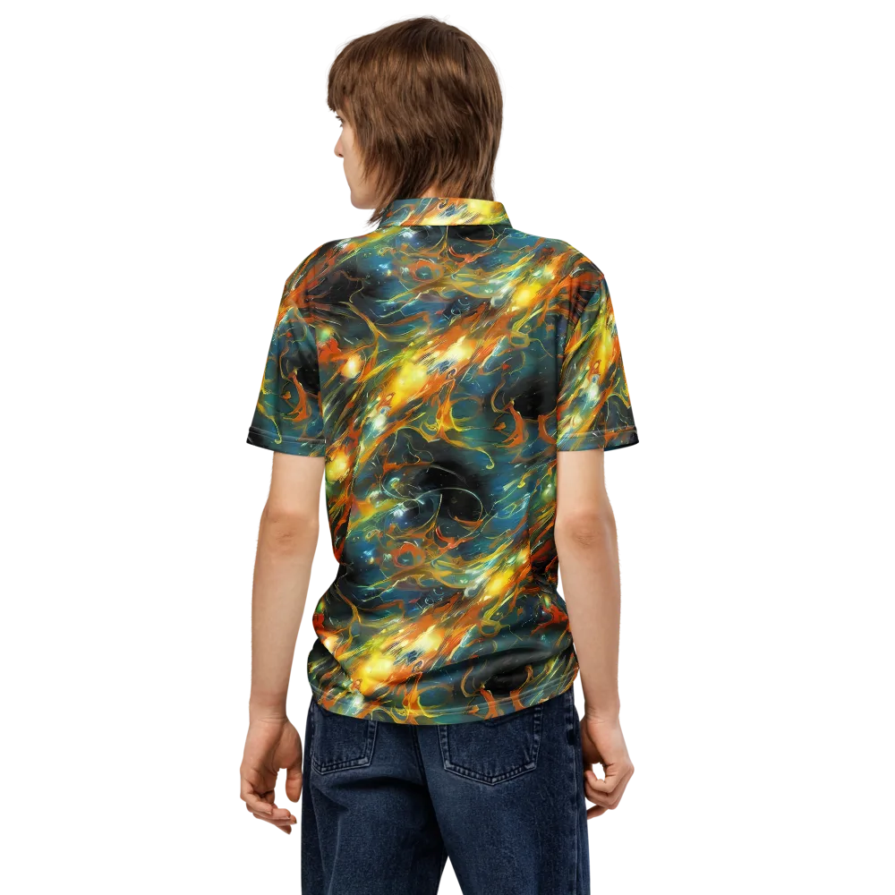 Cheng Wallis Whirl on Men's Slim Fit Polo Shirt — Back