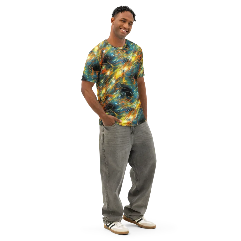 Cheng Wallis Whirl on Men's Cotton Crew Neck T-Shirt — Right Front