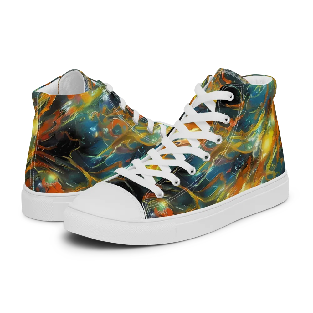 Cheng Wallis Whirl on Men's High Top Canvas Shoes — Left