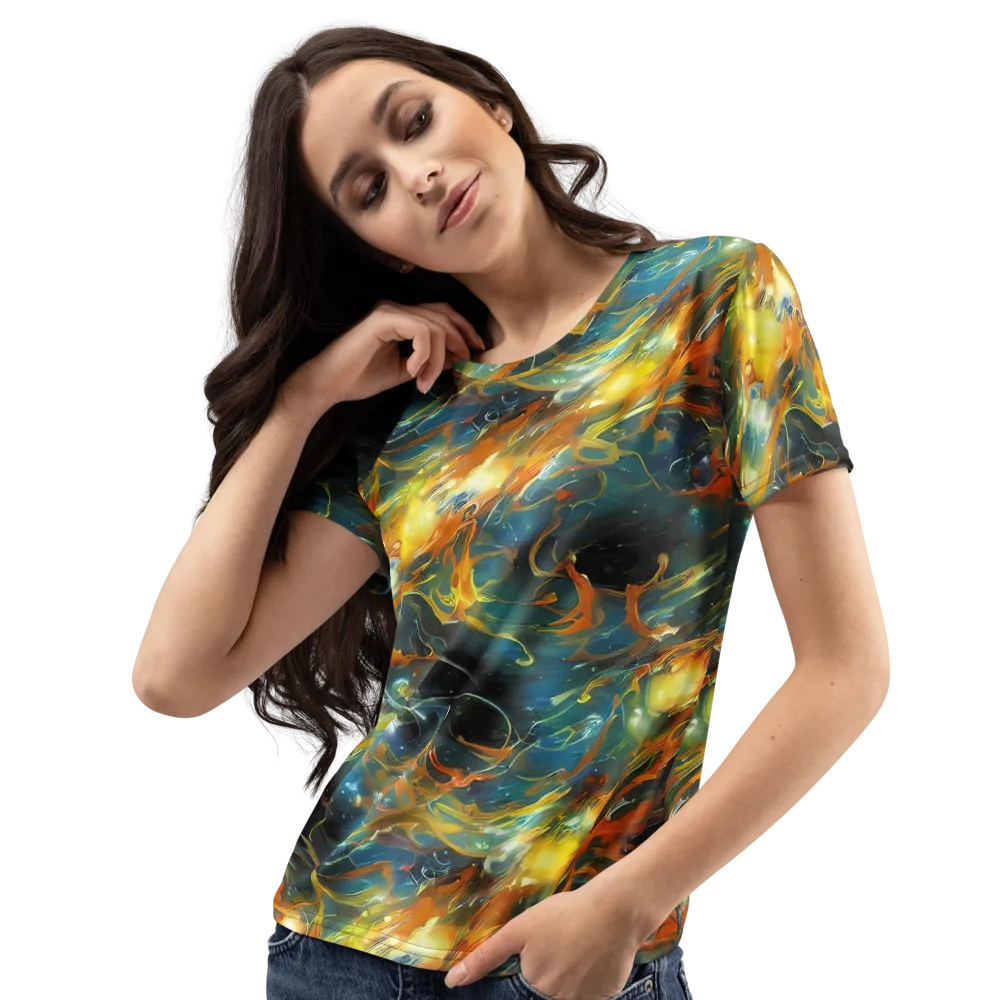 Cheng Wallis Whirl on Women's Crew Neck T-Shirt — Left Front