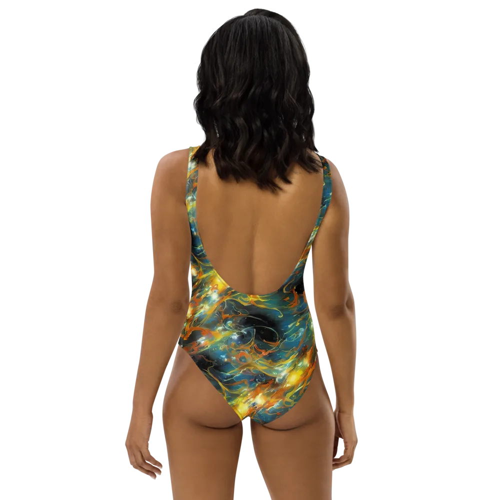 Cheng Wallis Whirl on One-Piece Swimsuit — Back