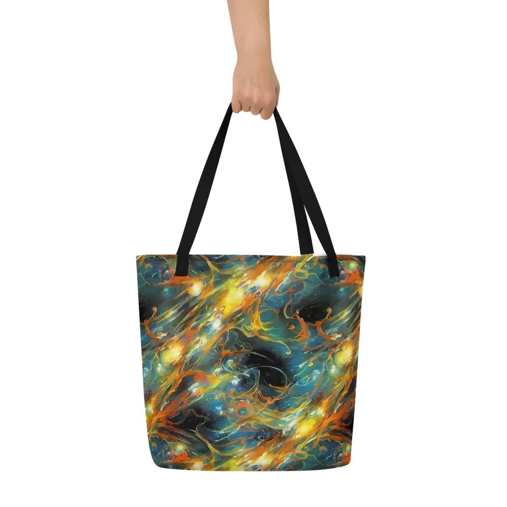 Cheng Wallis Whirl on Large Tote Bag W/ Pocket — Front