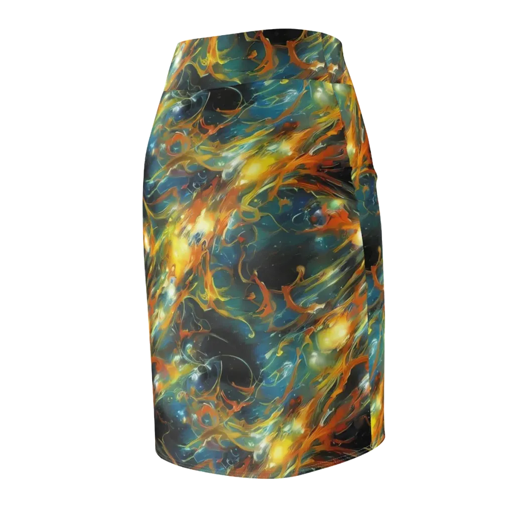 Cheng Wallis Whirl on Pencil Skirt — Back Side