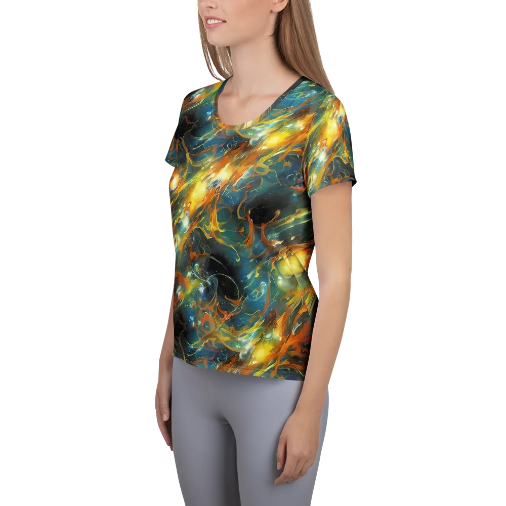 Cheng Wallis Whirl on Women's Athletic T-Shirt — Left