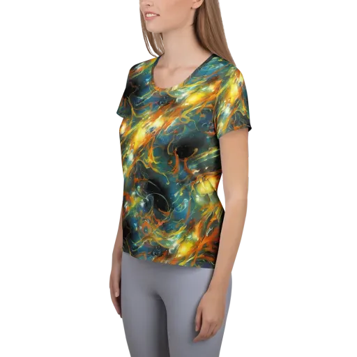 Cheng Wallis Whirl on a Women's Athletic T-Shirt