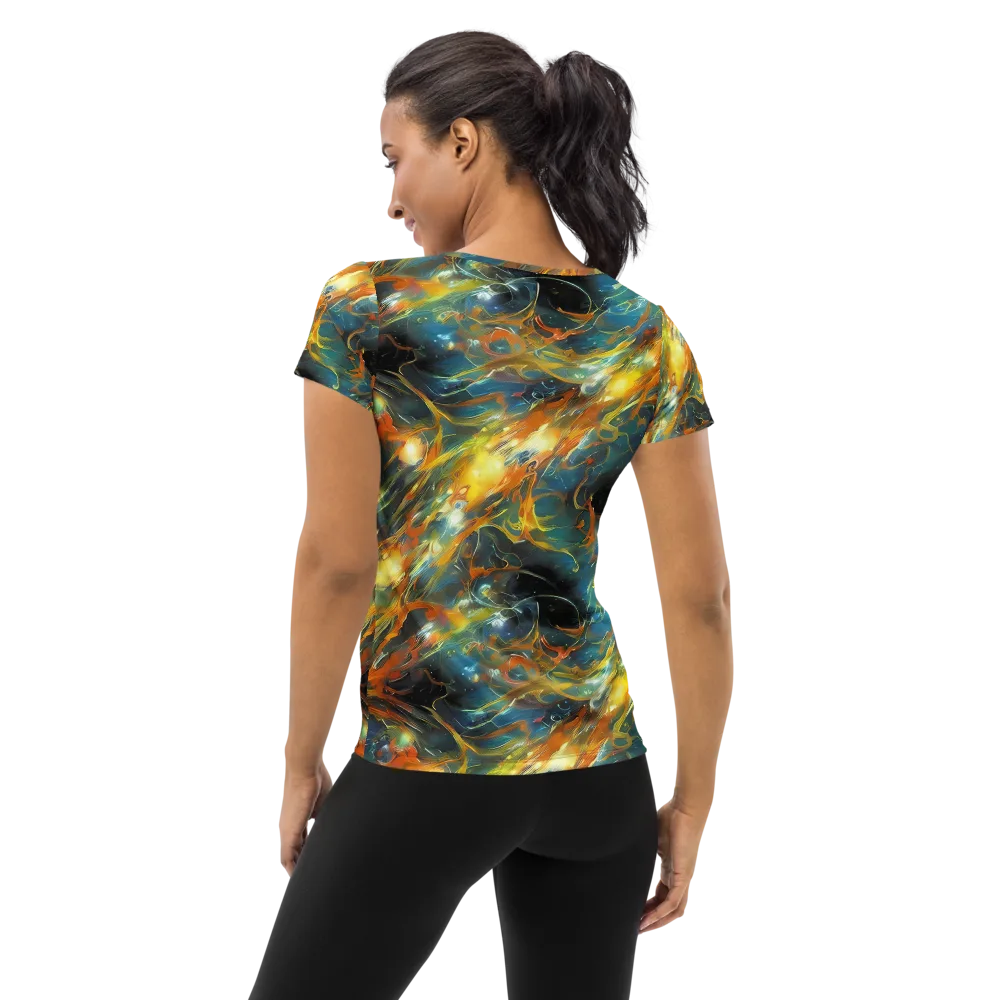 Cheng Wallis Whirl on Women's Athletic T-Shirt — Back