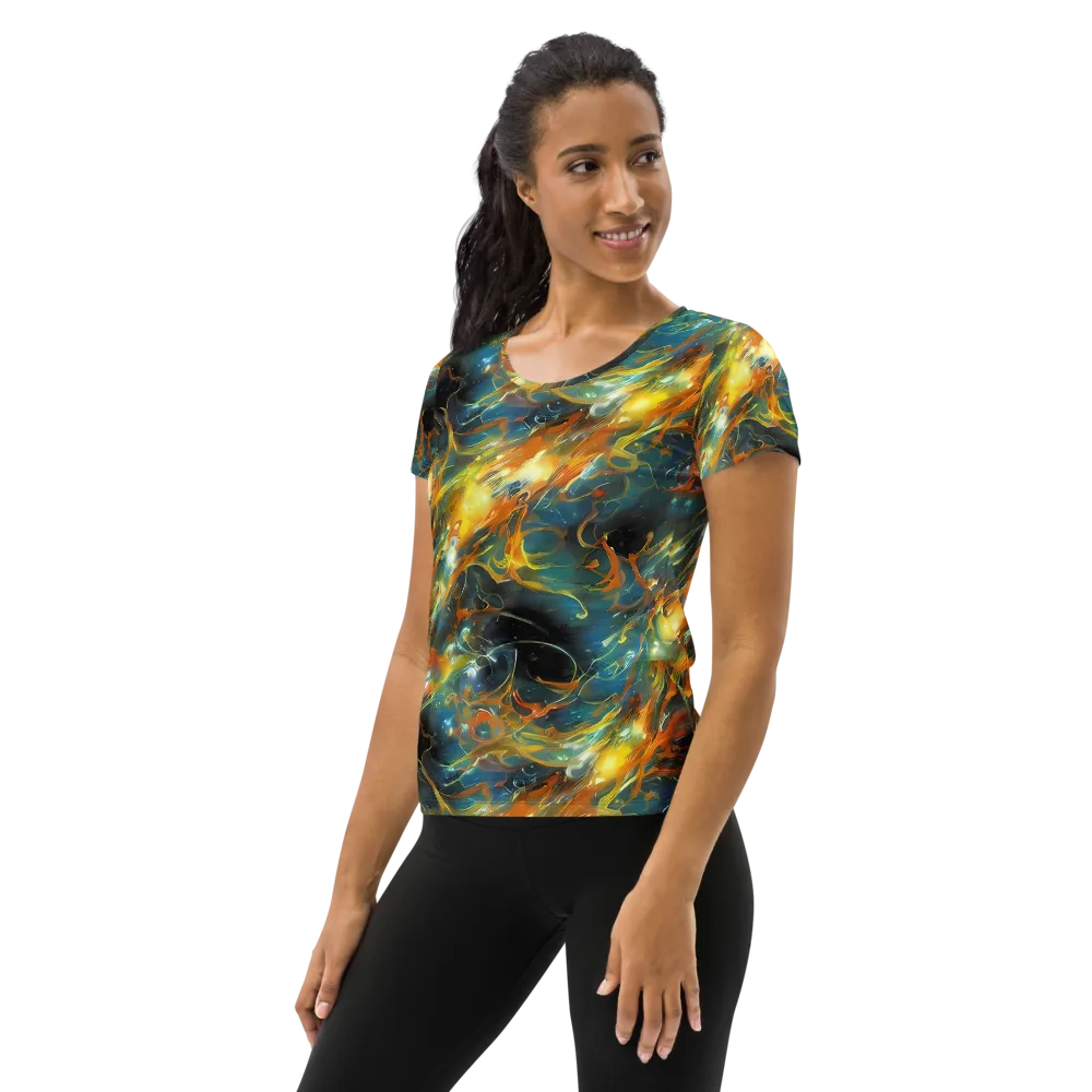 Cheng Wallis Whirl on Women's Athletic T-Shirt — Left