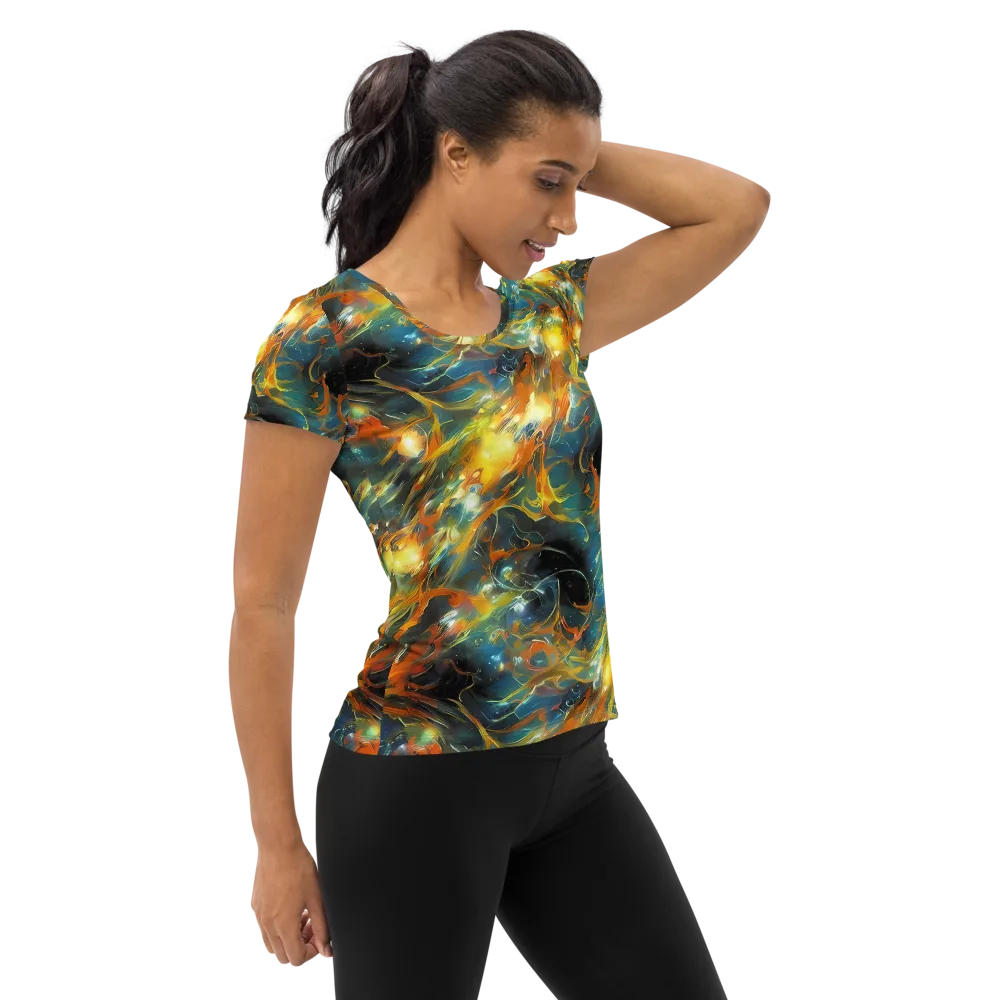 Cheng Wallis Whirl on Women's Athletic T-Shirt — Right