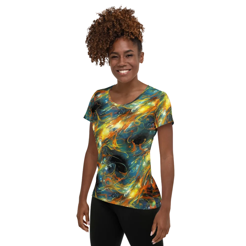 Cheng Wallis Whirl on Women's Athletic T-Shirt — Left
