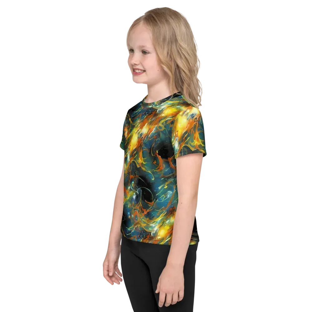 Cheng Wallis Whirl on Kids Crew Neck T-Shirt — Left
