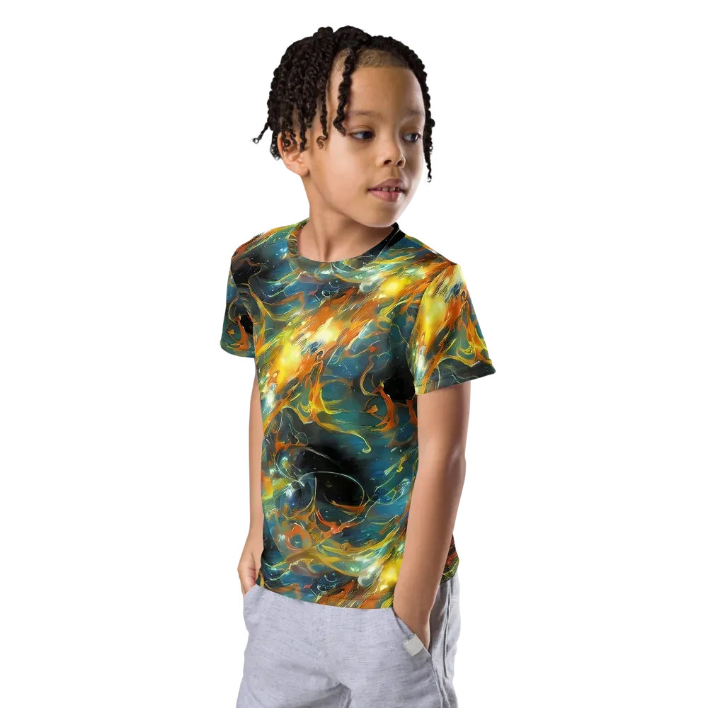 Cheng Wallis Whirl on Kids Crew Neck T-Shirt — Left Front