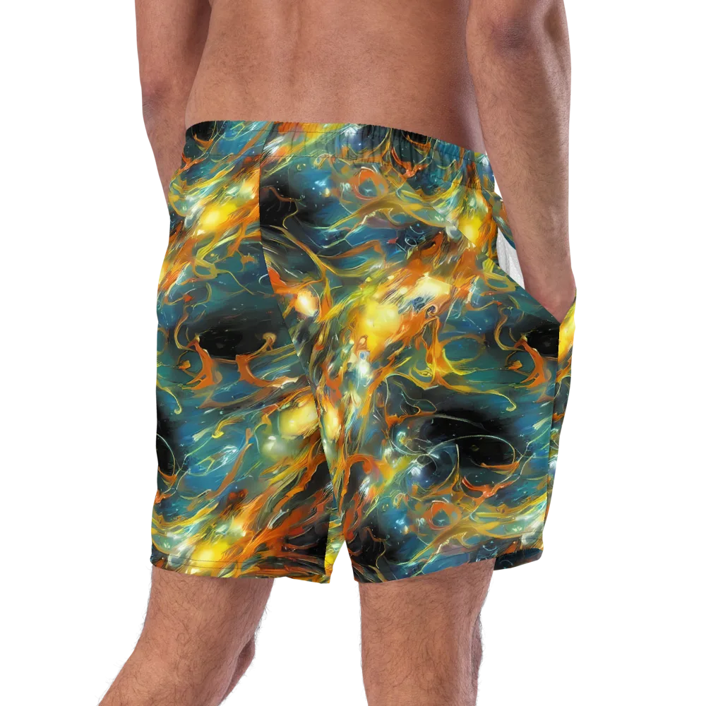 Cheng Wallis Whirl on Swim Trunks — Right Back
