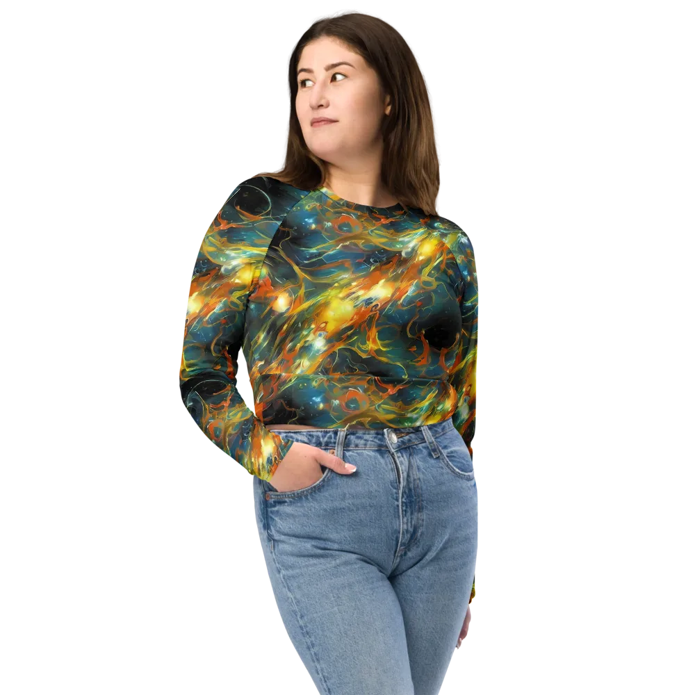 Cheng Wallis Whirl on Long Sleeve Crop Top — Front