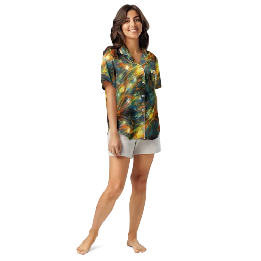 Cheng Wallis Whirl on a Women's Short Sleeve Pajama Top