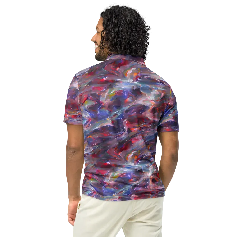 Nihei Nightscape on Men's Slim Fit Polo Shirt — Back