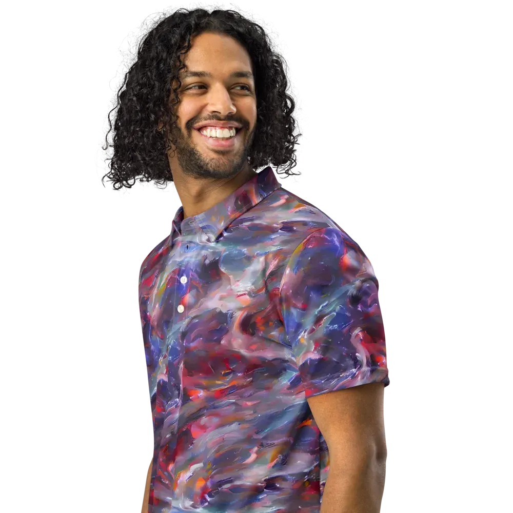 Nihei Nightscape on Men's Slim Fit Polo Shirt — Left Front