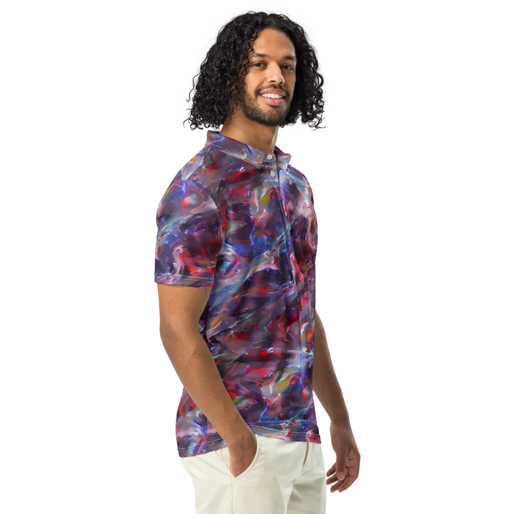 Nihei Nightscape on Men's Slim Fit Polo Shirt — Right Front