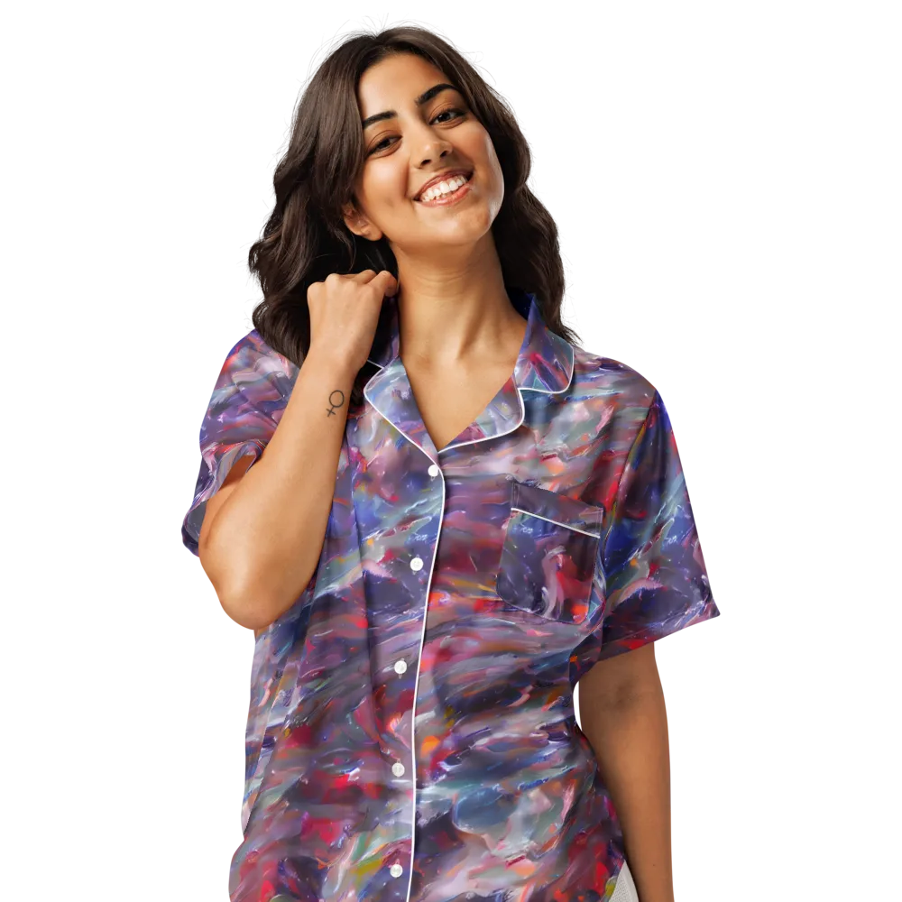 Nihei Nightscape on Women's Short Sleeve Pajama Top — Front