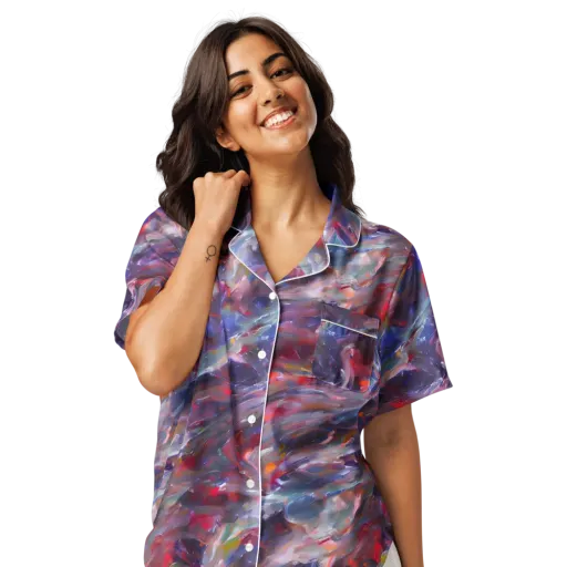 Nihei Nightscape on a Women's Short Sleeve Pajama Top