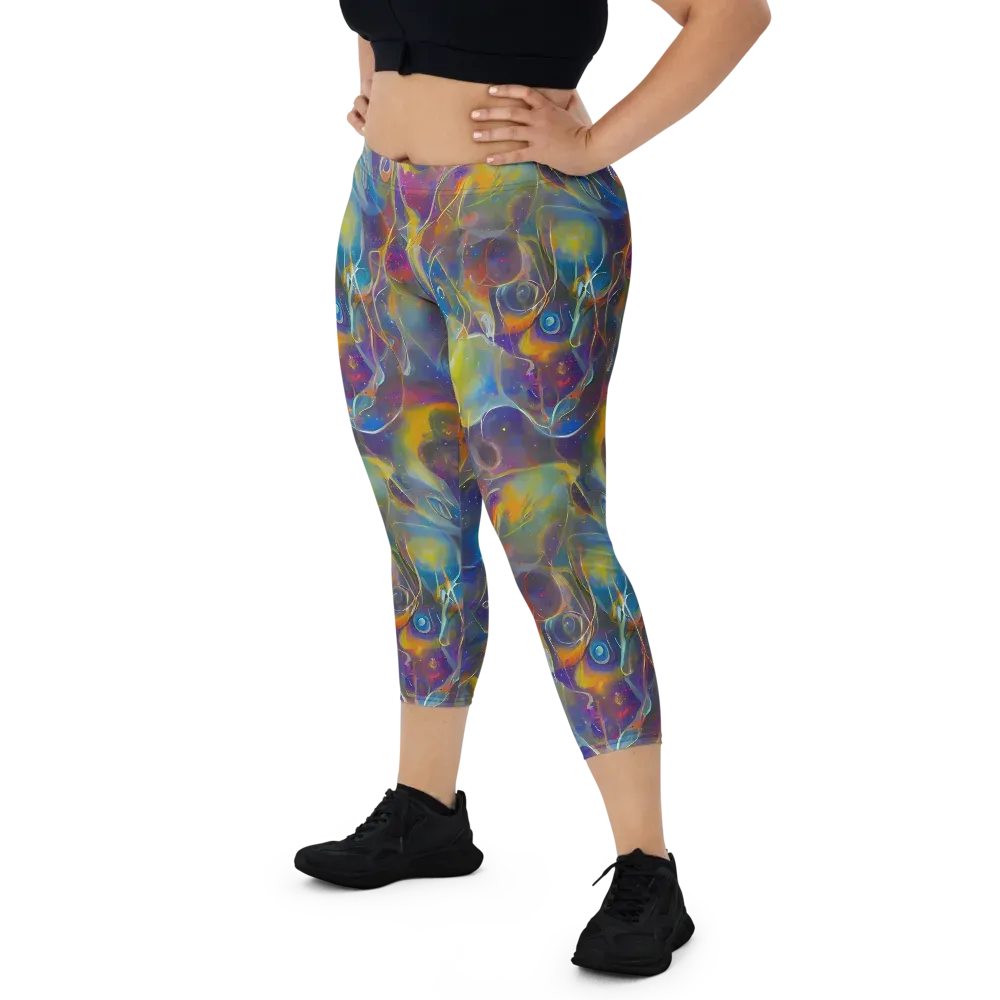 Brown's Chaos on Capri Leggings — Front