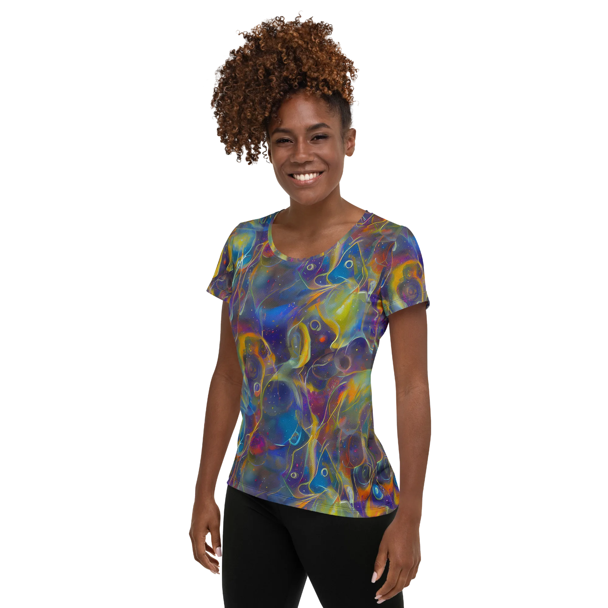Brown's Chaos on Women's Athletic T-Shirt — Left