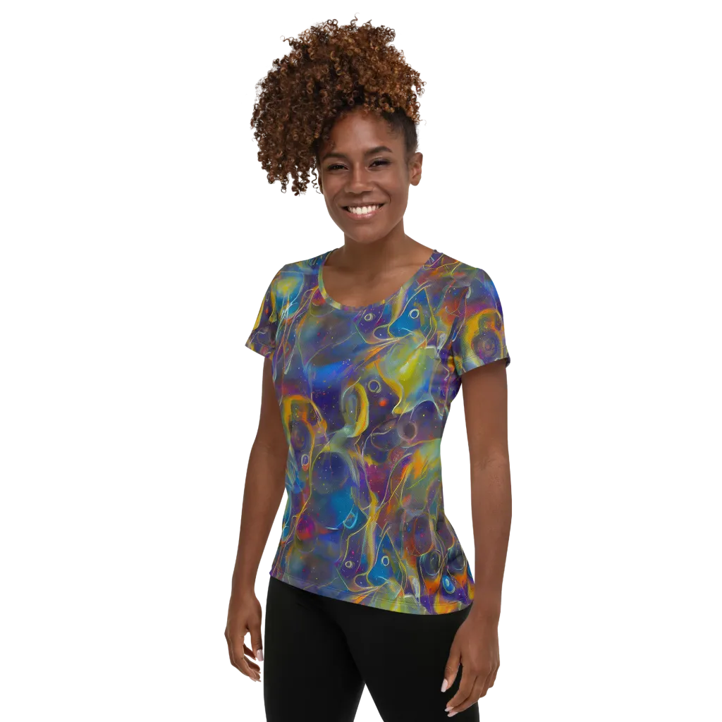 Brown's Chaos on Women's Athletic T-Shirt — Left