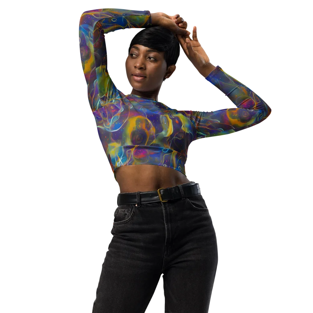 Brown's Chaos on Long Sleeve Crop Top — Front