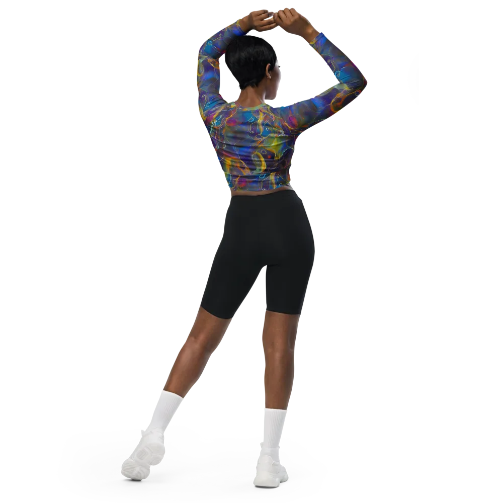 Brown's Chaos on Long Sleeve Crop Top — Back