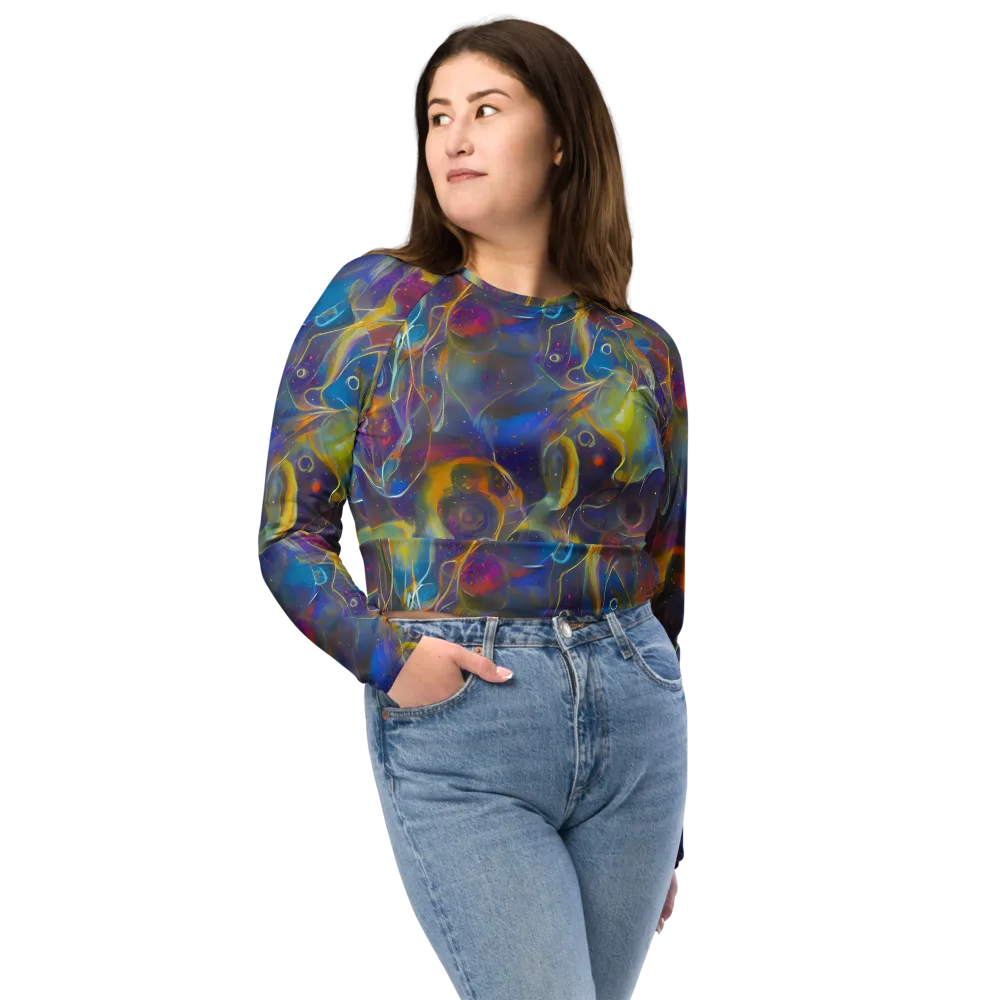 Brown's Chaos on Long Sleeve Crop Top — Front