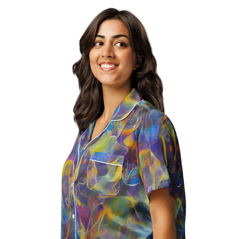 Brown's Chaos on Women's Short Sleeve Pajama Top — Left Front