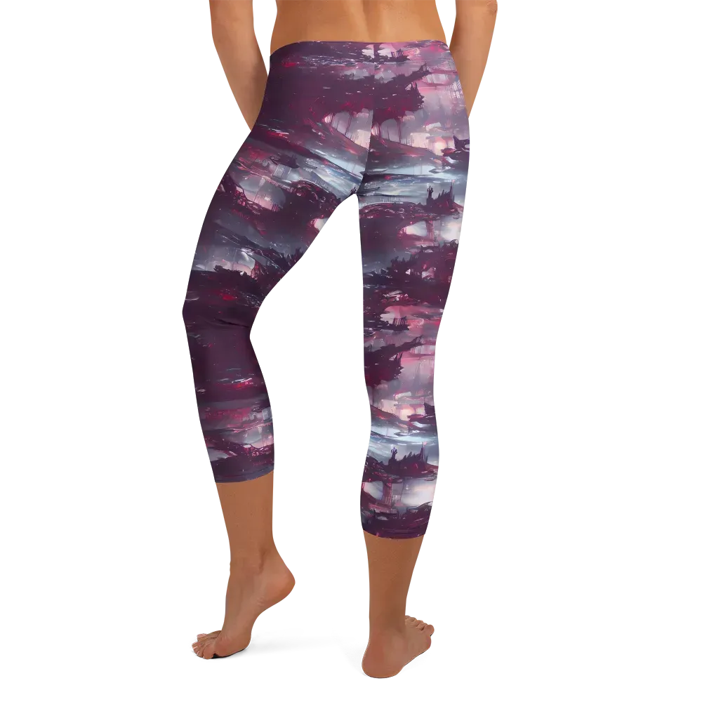 Twilight Fortresses on Capri Leggings — Back