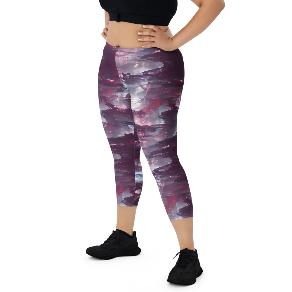 Twilight Fortresses on Capri Leggings — Front