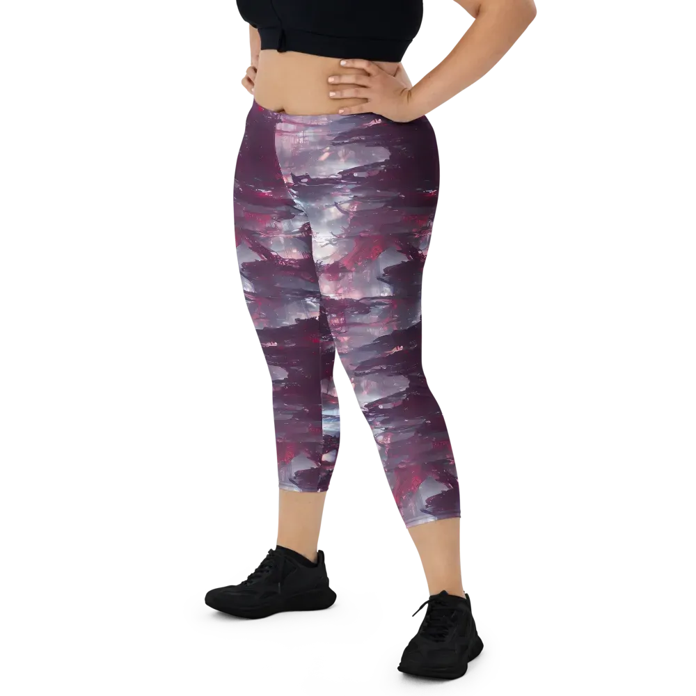 Twilight Fortresses on Capri Leggings — Front