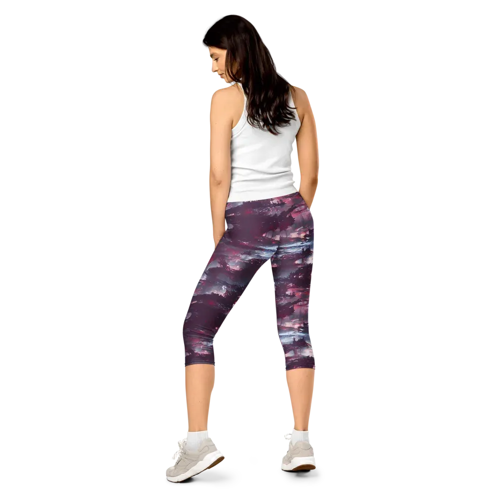 Twilight Fortresses on Capri Leggings — Back